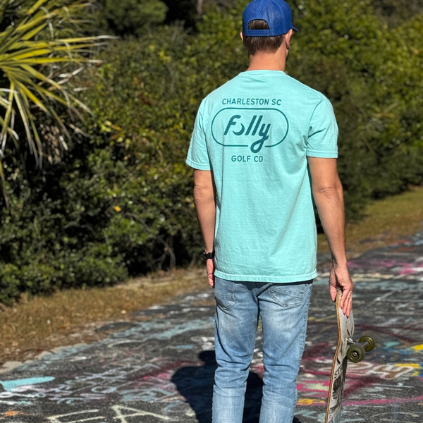 Folly Golf- Palm Tee - Mint - Folly Beach