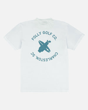Folly Golf - Ocean Course Tee - White - Back of T-Shirt