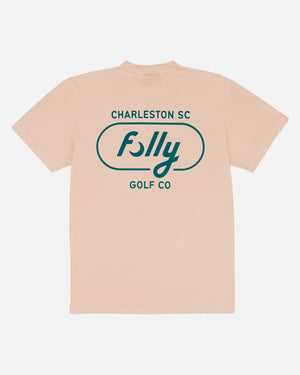 Folly Golf- Palm Tee - Peach - Back of T-Shirt